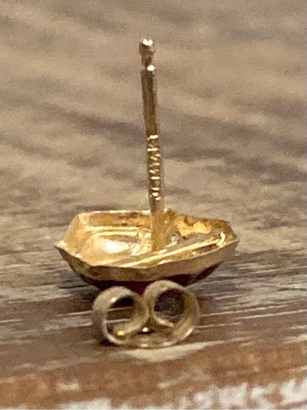 14K Gold Ladybug Enamel Earring Scrap Gold Single Earring with 10K Gold Backer - Picture 10 of 16